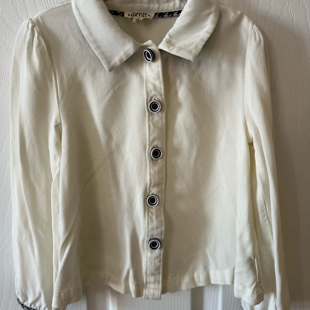 Elegant Cream Button-Down Kids Blouse